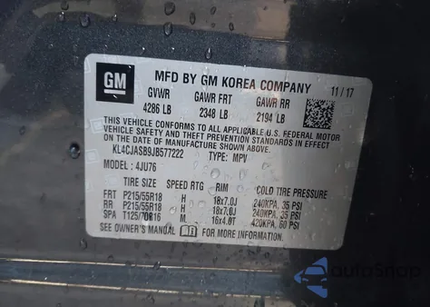 2018 Buick Encore Preferred z USA, uszkodzony, nr VIN KL4CJASB9JB577222